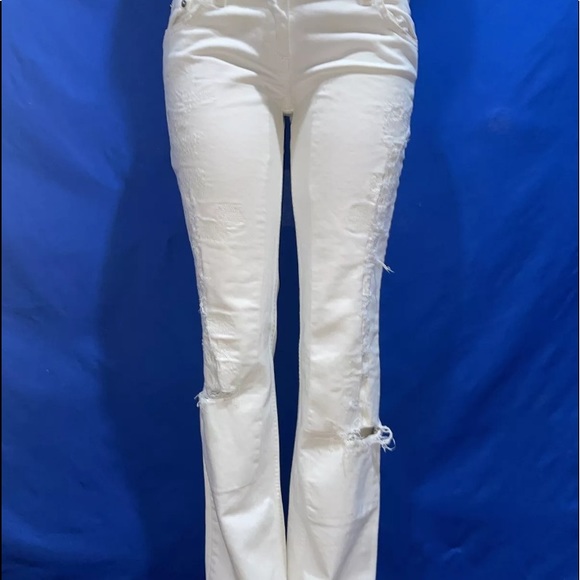 Fendi Denim - Fendi White Distressed Jeans